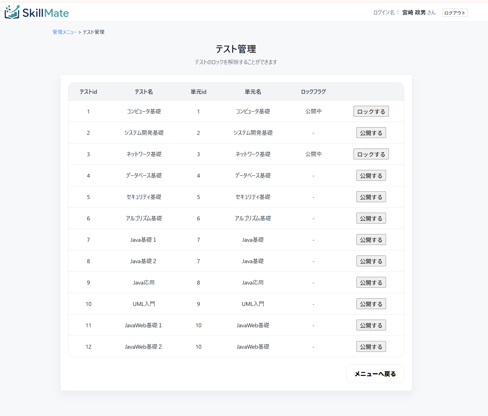 テスト管理